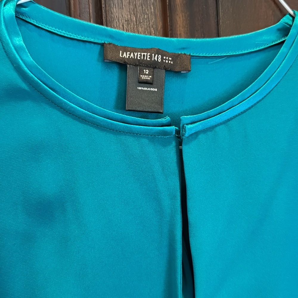 Lafayette 148 Teal blue tunic - Picture 2 of 5